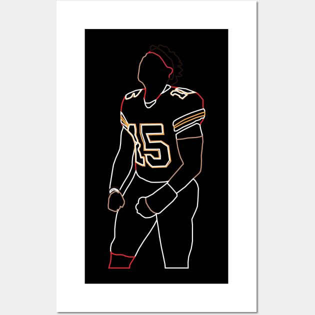 Patrick Mahomes Celebration Neon Wall Art by xRatTrapTeesx